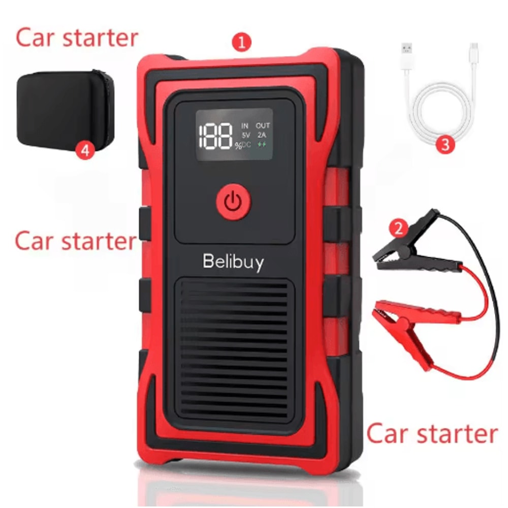 Portable 150 PSI Car Jump Starter Air Compressor Multi Function Emergency Power Kit 6