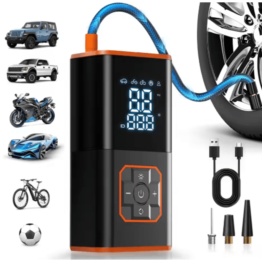 Portable ABS Air Compressor Electric Car Tire Inflator For Car Bike Motorcycle 0