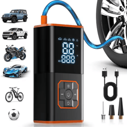 portable abs air compressor – electric car tire inflator for car, bike & motorcycle