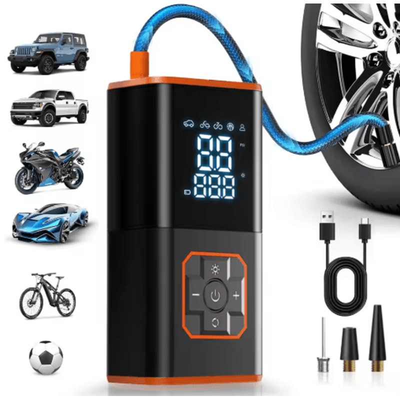 Portable ABS Air Compressor Electric Car Tire Inflator For Car Bike Motorcycle 0