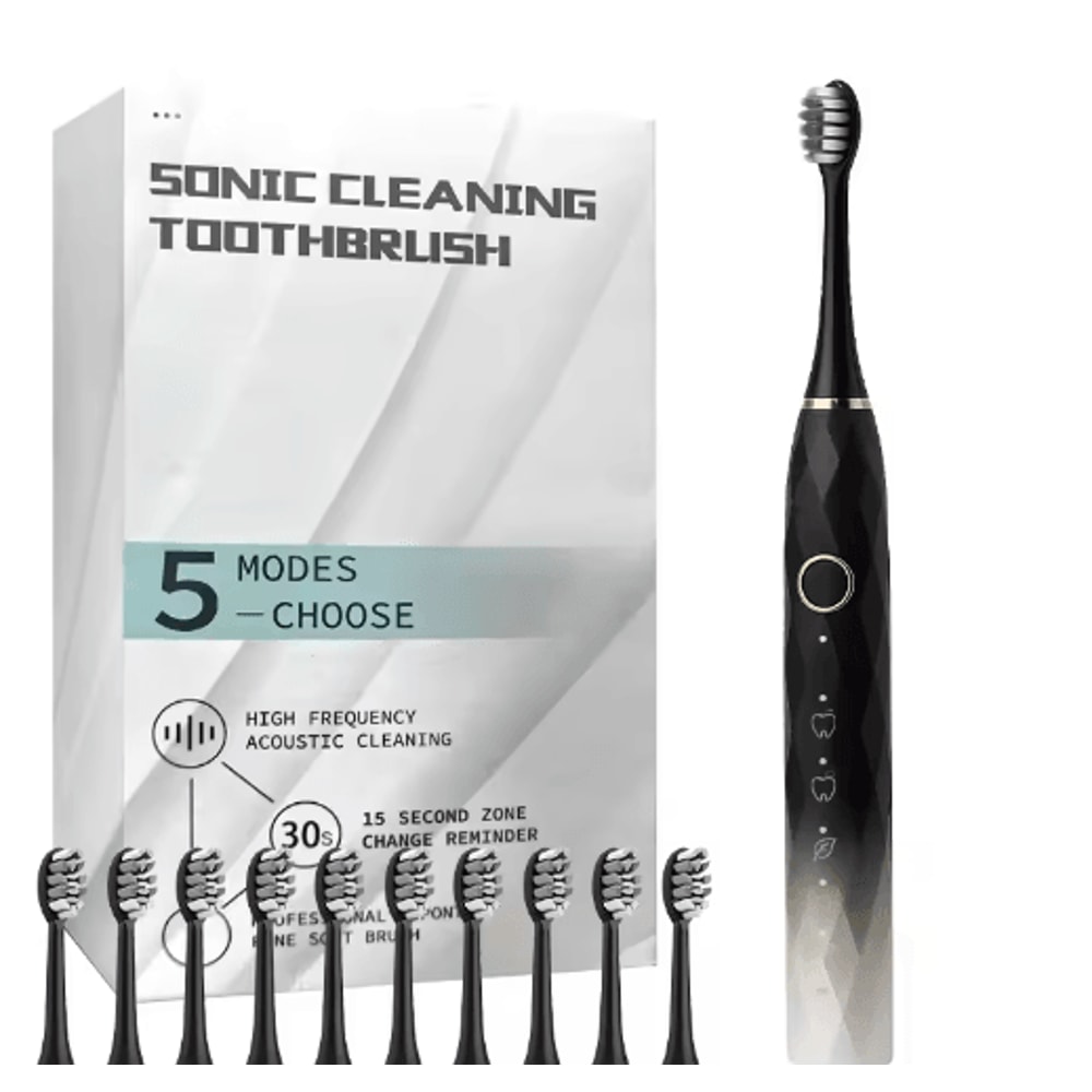 Rechargeable Electric Toothbrush Waterproof Rotary Toothbrush With 10 Brush Heads 2