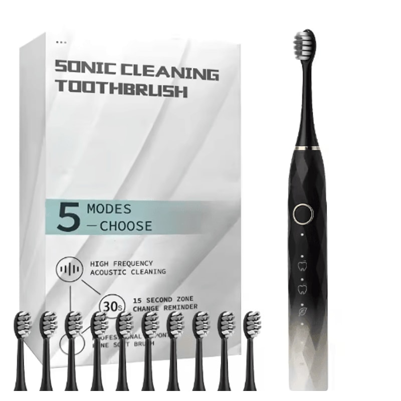 Rechargeable Electric Toothbrush Waterproof Rotary Toothbrush With 10 Brush Heads 2