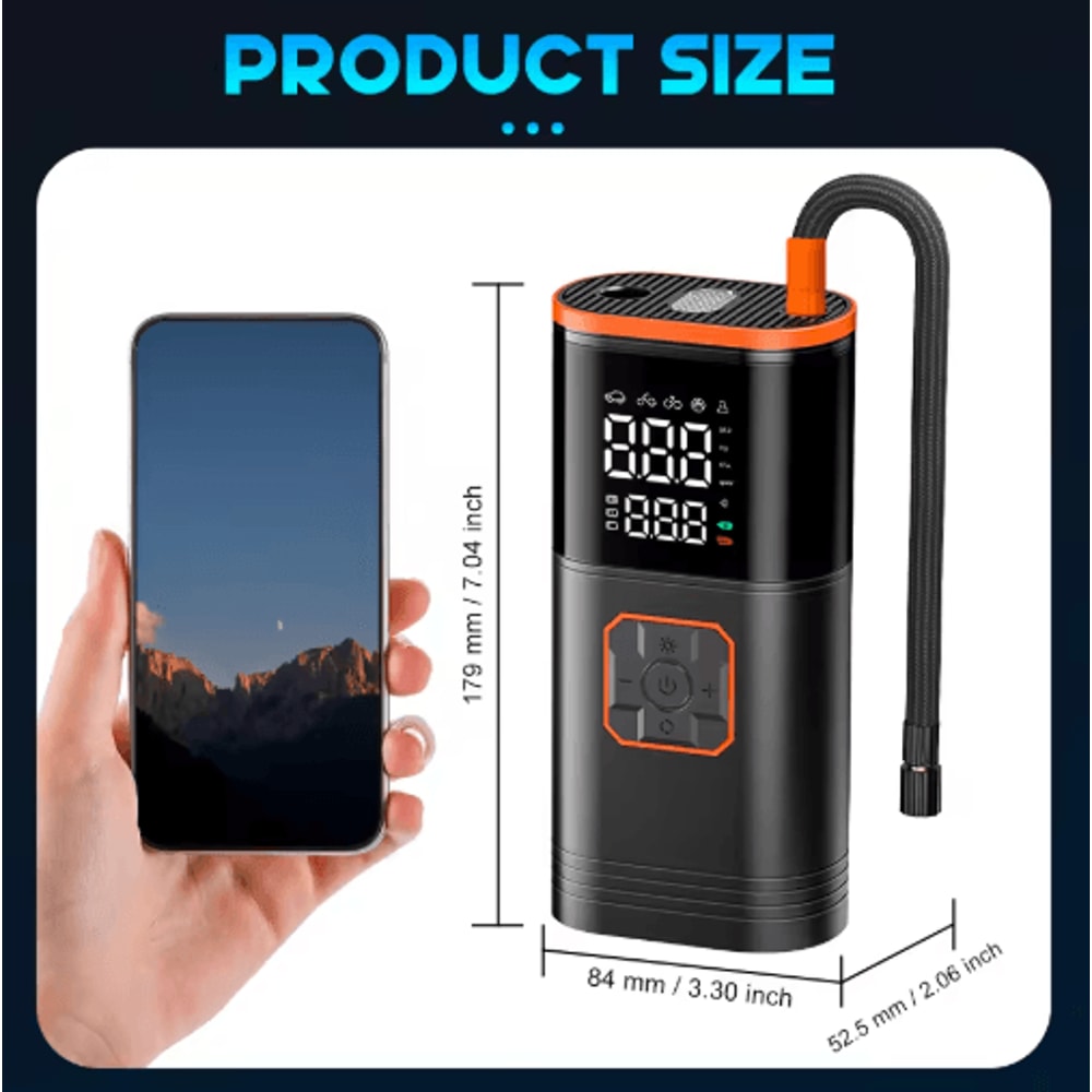 Portable Tire Inflator Compressor Electric Car Air Pump With Fast Inflation 5