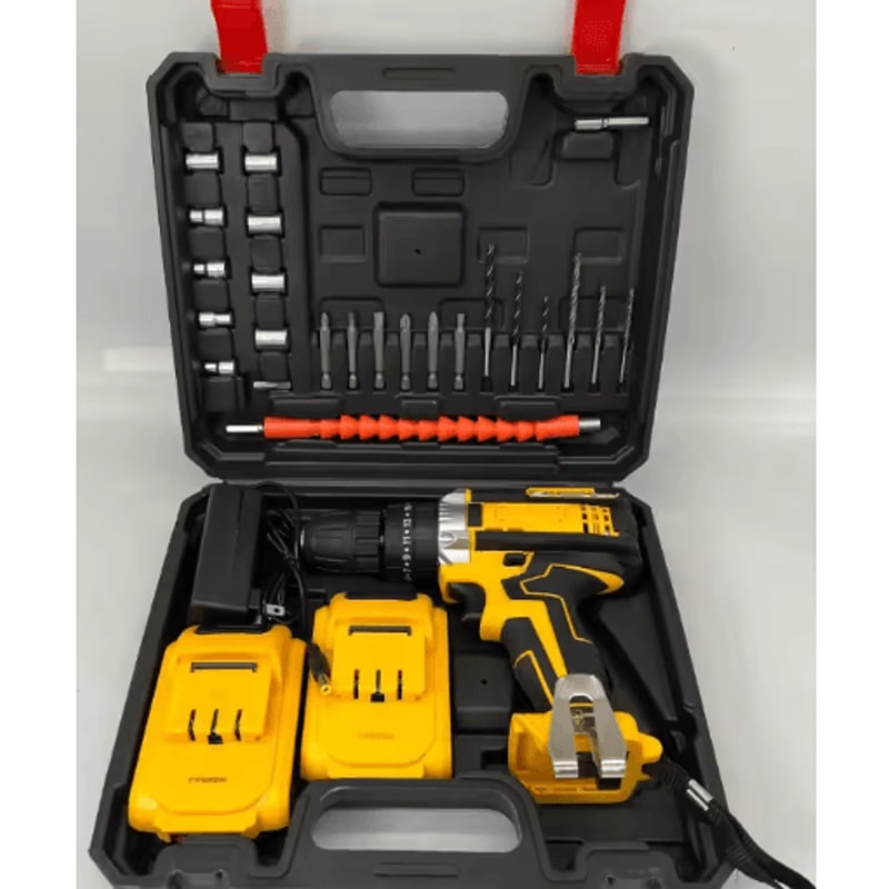20V Cordless Drill Kit Complete Home Repair Power Tool Set With Drill Bits 1