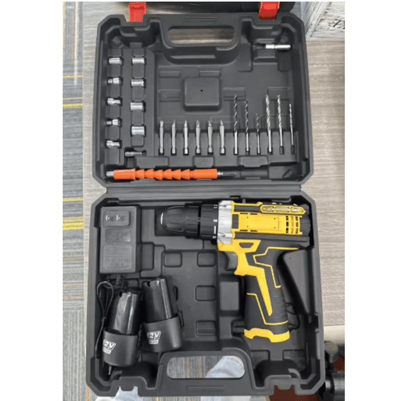 20V Cordless Drill Kit Complete Home Repair Power Tool Set With Drill Bits 2
