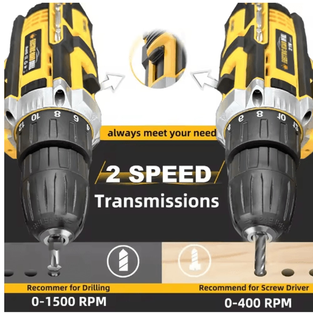 20V Cordless Drill Kit Complete Home Repair Power Tool Set With Drill Bits 4