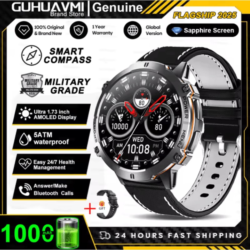 TRex 3 MilitaryGrade Smartwatch AMOLED GPS Sports Watch With 10ATM Waterproof 10