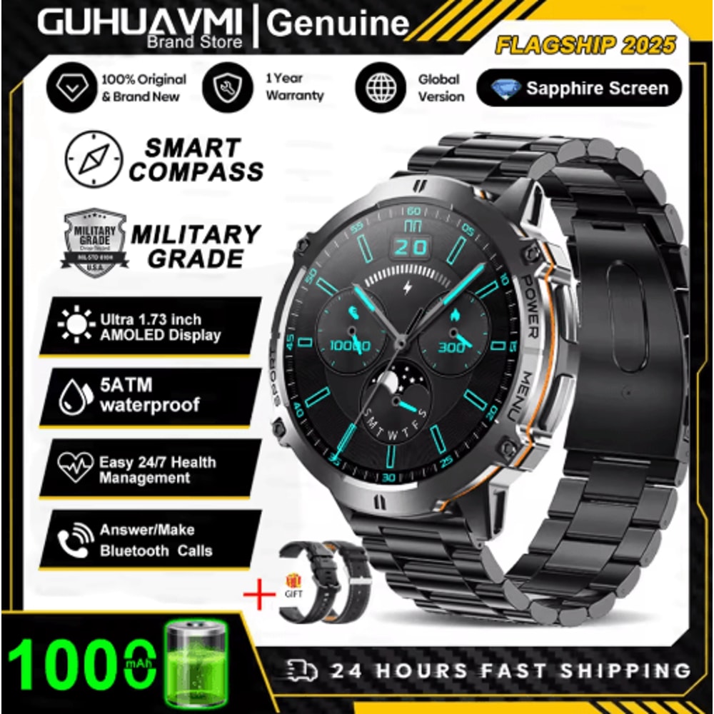 TRex 3 MilitaryGrade Smartwatch AMOLED GPS Sports Watch With 10ATM Waterproof 5