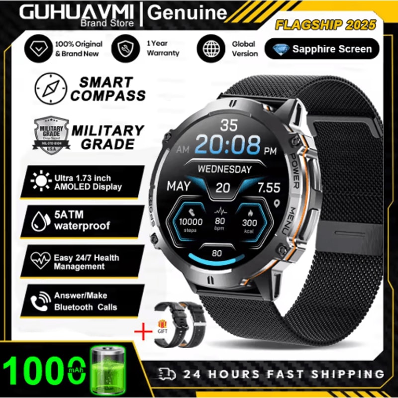 TRex 3 MilitaryGrade Smartwatch AMOLED GPS Sports Watch With 10ATM Waterproof 7