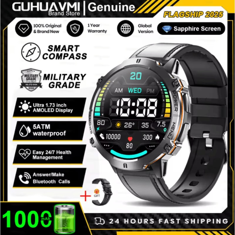 TRex 3 MilitaryGrade Smartwatch AMOLED GPS Sports Watch With 10ATM Waterproof 9
