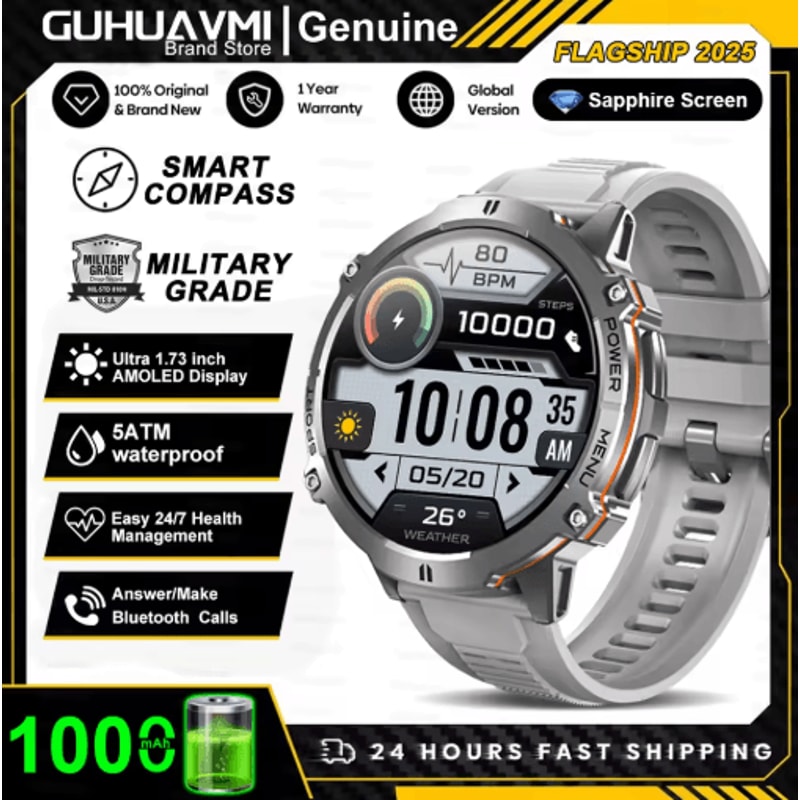 TRex 3 MilitaryGrade Smartwatch AMOLED GPS Sports Watch With 10ATM Waterproof 11