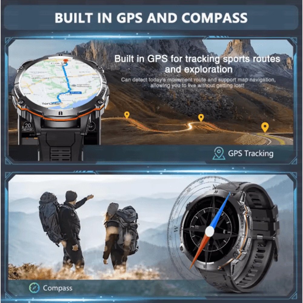 TRex 3 MilitaryGrade Smartwatch AMOLED GPS Sports Watch With 10ATM Waterproof 16