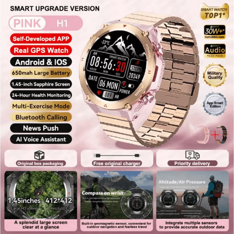 2025 Xiaomi GPS Fitness Smartwatch Waterproof Bluetooth Call Watch With Long Battery 2