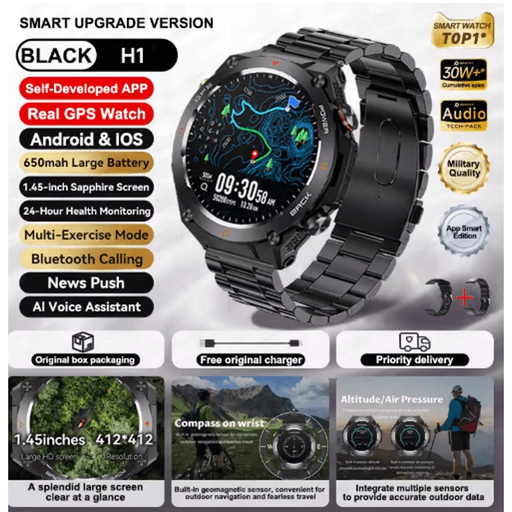 2025 Xiaomi GPS Fitness Smartwatch Waterproof Bluetooth Call Watch With Long Battery 3