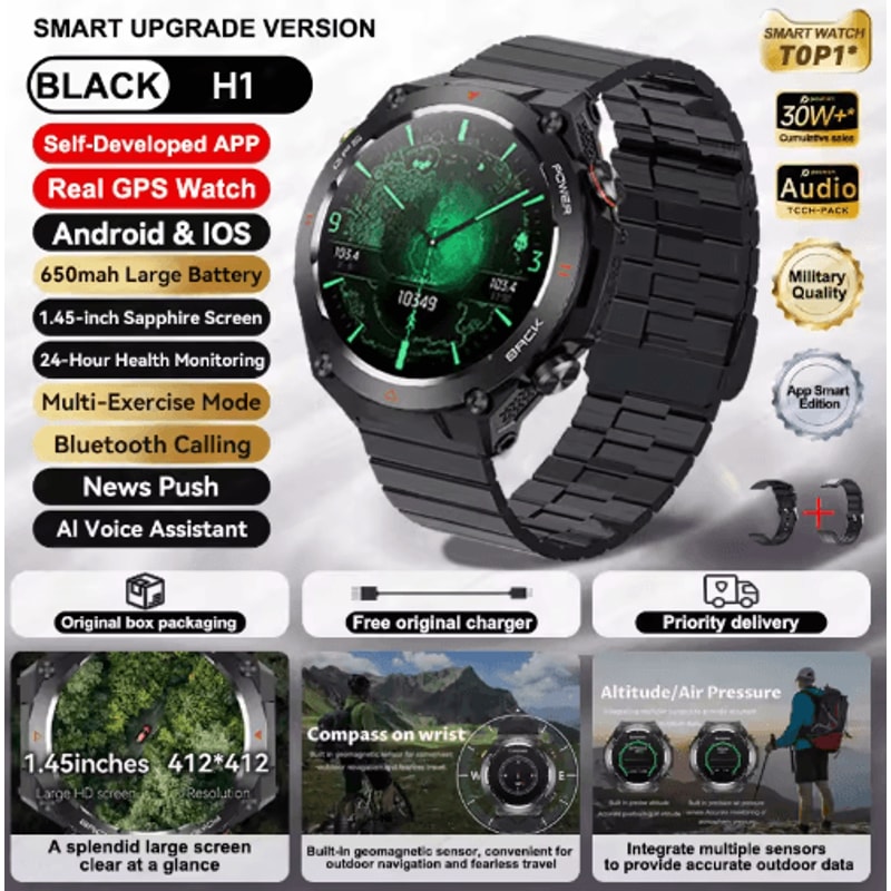 2025 Xiaomi GPS Fitness Smartwatch Waterproof Bluetooth Call Watch With Long Battery 4