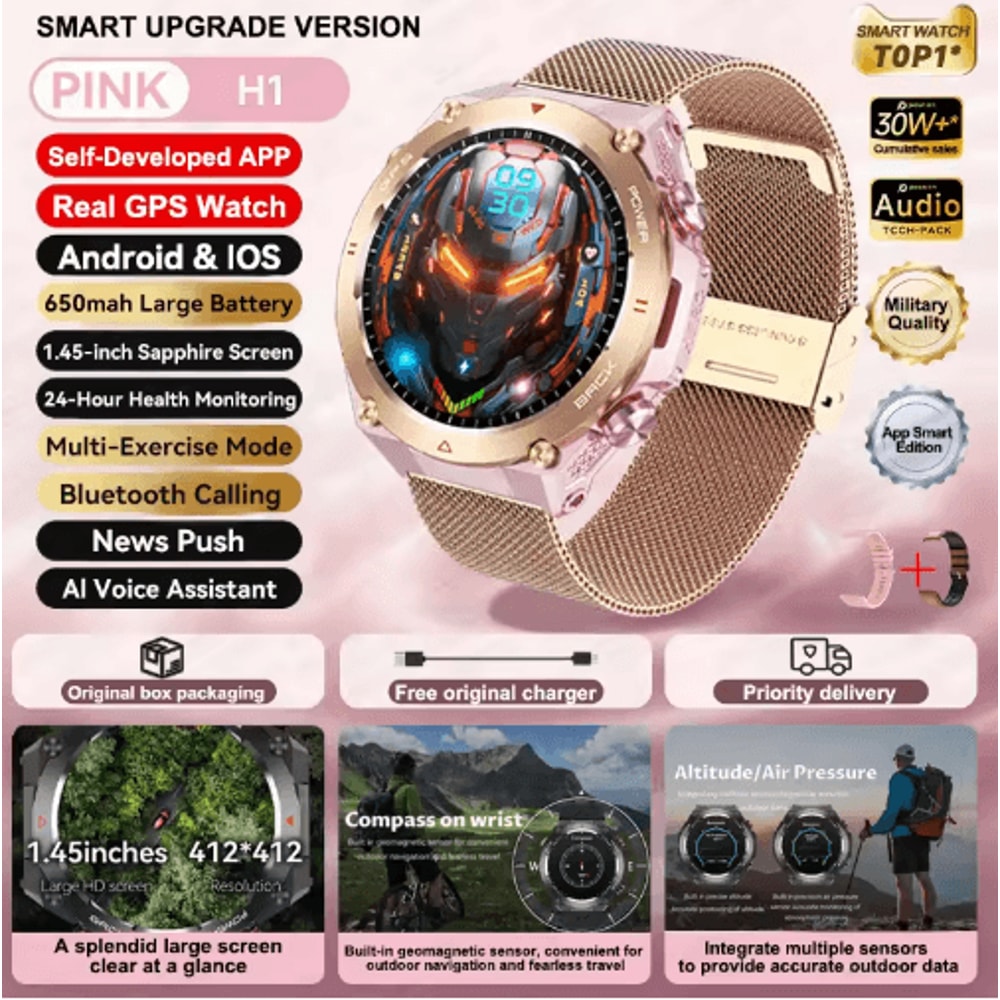2025 Xiaomi GPS Fitness Smartwatch Waterproof Bluetooth Call Watch With Long Battery 5