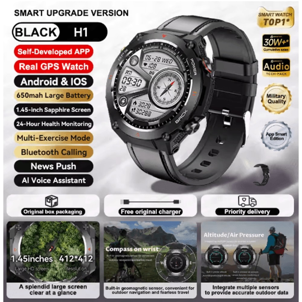 2025 Xiaomi GPS Fitness Smartwatch Waterproof Bluetooth Call Watch With Long Battery 8