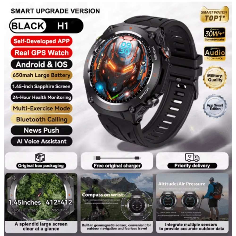 2025 Xiaomi GPS Fitness Smartwatch Waterproof Bluetooth Call Watch With Long Battery 10