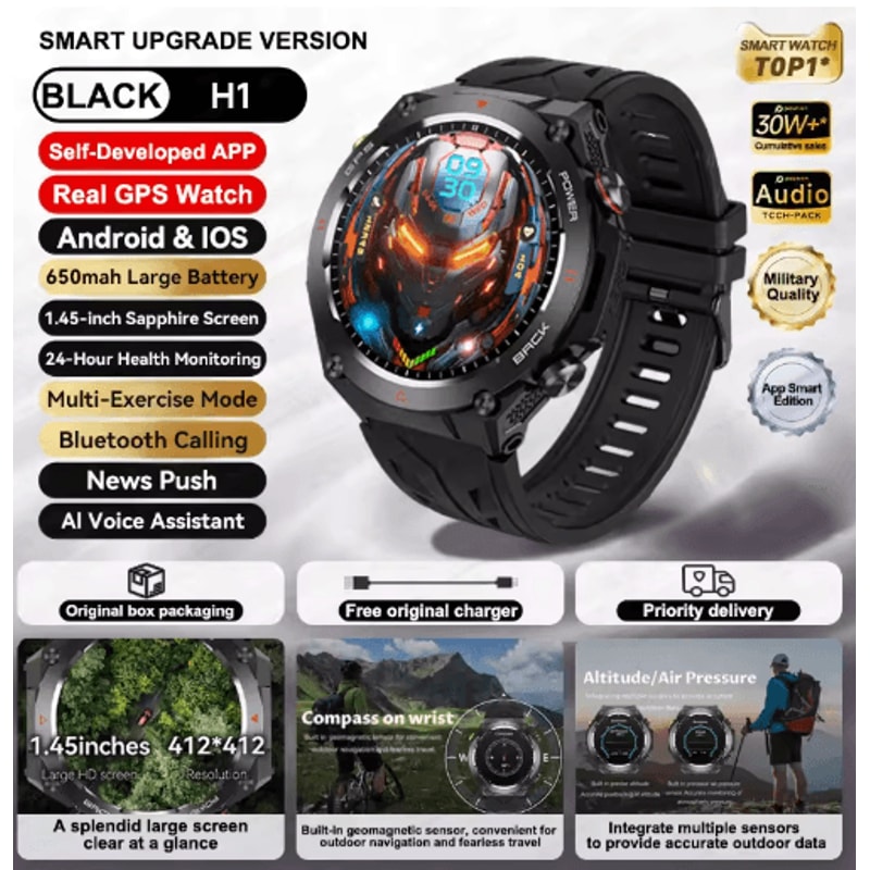 2025 Xiaomi GPS Fitness Smartwatch Waterproof Bluetooth Call Watch With Long Battery 10