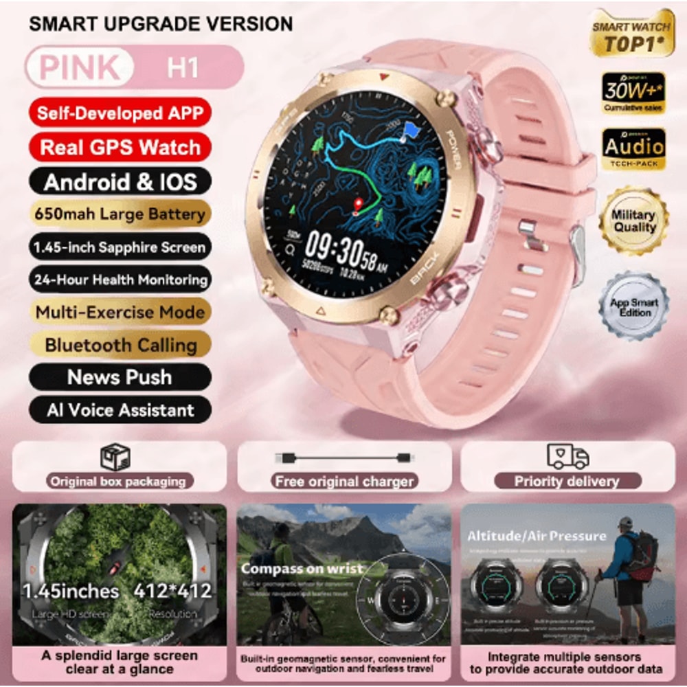 2025 Xiaomi GPS Fitness Smartwatch Waterproof Bluetooth Call Watch With Long Battery 9
