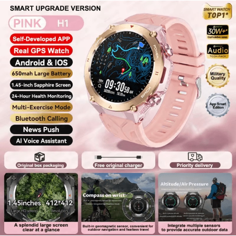 2025 Xiaomi GPS Fitness Smartwatch Waterproof Bluetooth Call Watch With Long Battery 9