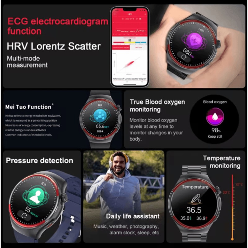 2025 Health Monitoring Smartwatch Blood Pressure Heart Rate Tracker With Bluetooth Calling 10