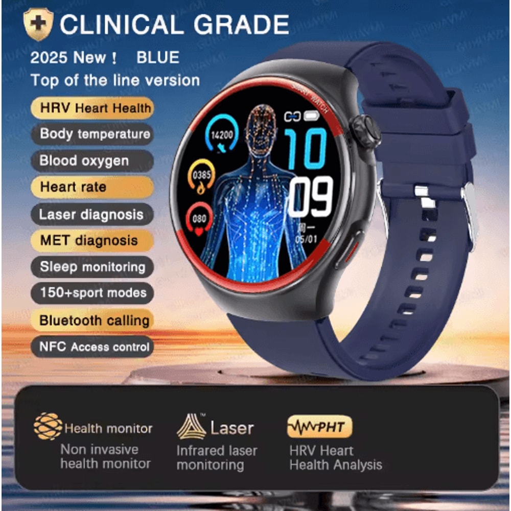 2025 Health Monitoring Smartwatch Blood Pressure Heart Rate Tracker With Bluetooth Calling 5