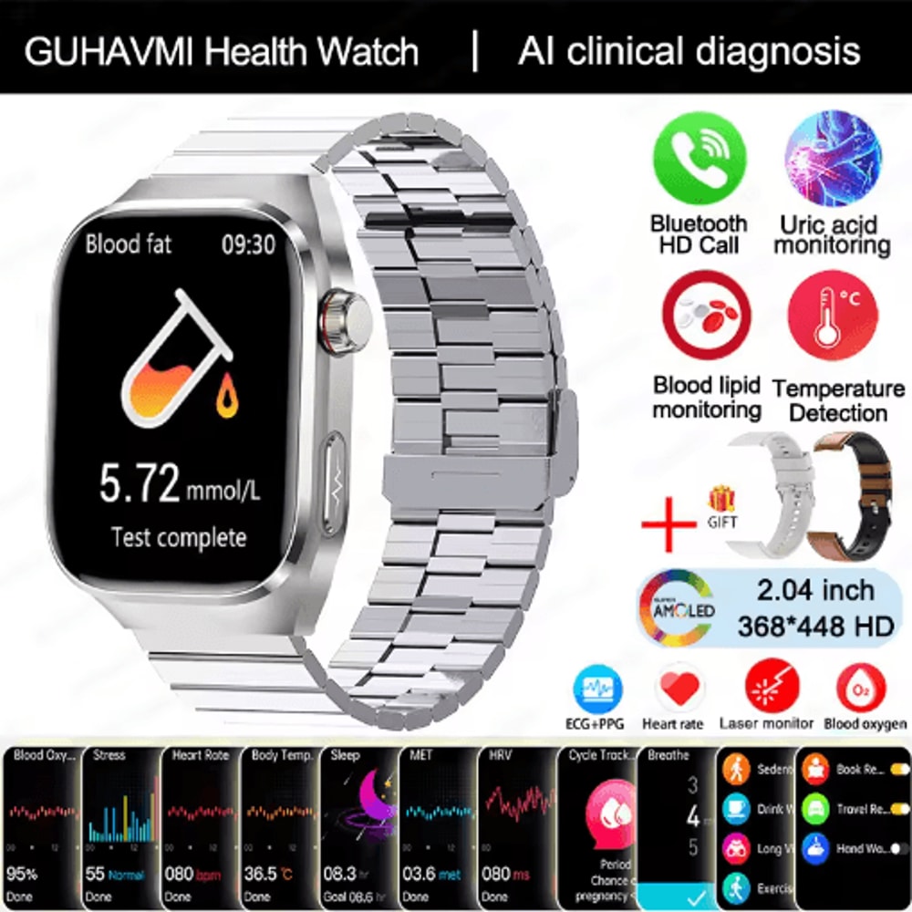 2025 Advanced Health Tracking Smartwatch ECG Blood Pressure Bluetooth Call Watch 0