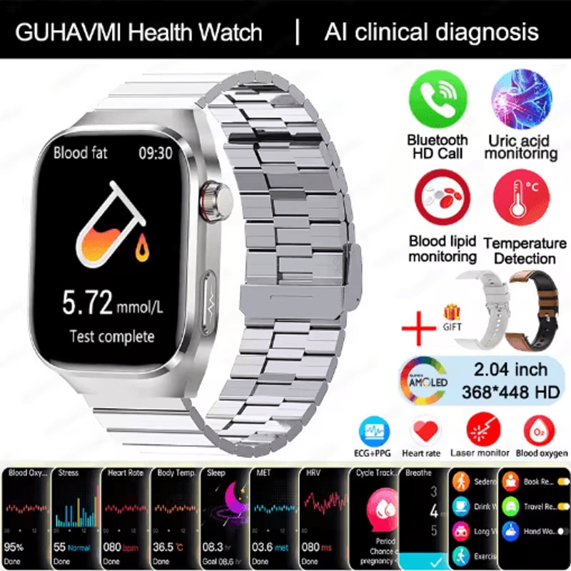 2025 Advanced Health Tracking Smartwatch ECG Blood Pressure Bluetooth Call Watch 0