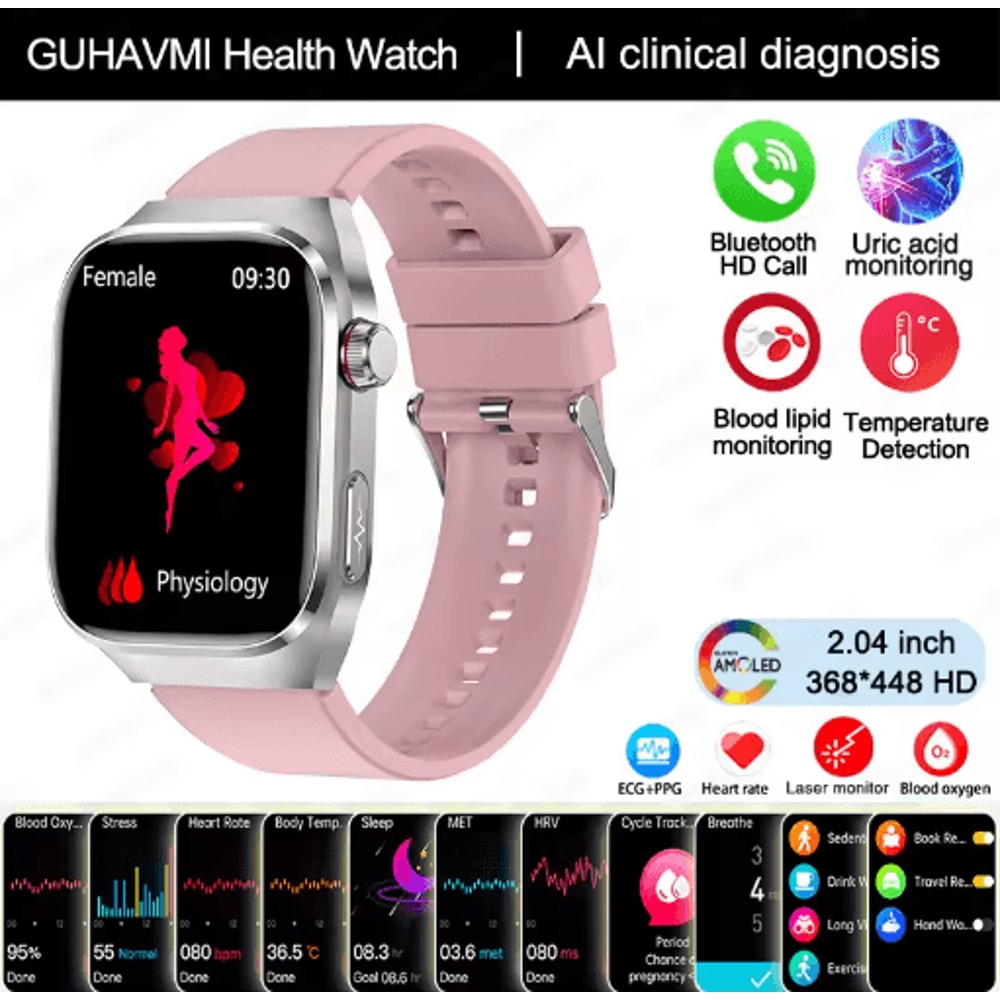 2025 Advanced Health Tracking Smartwatch ECG Blood Pressure Bluetooth Call Watch 9