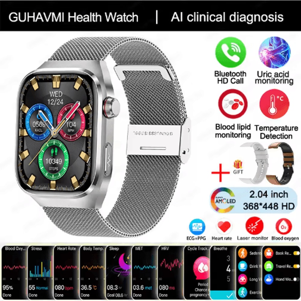 2025 Advanced Health Tracking Smartwatch ECG Blood Pressure Bluetooth Call Watch 4