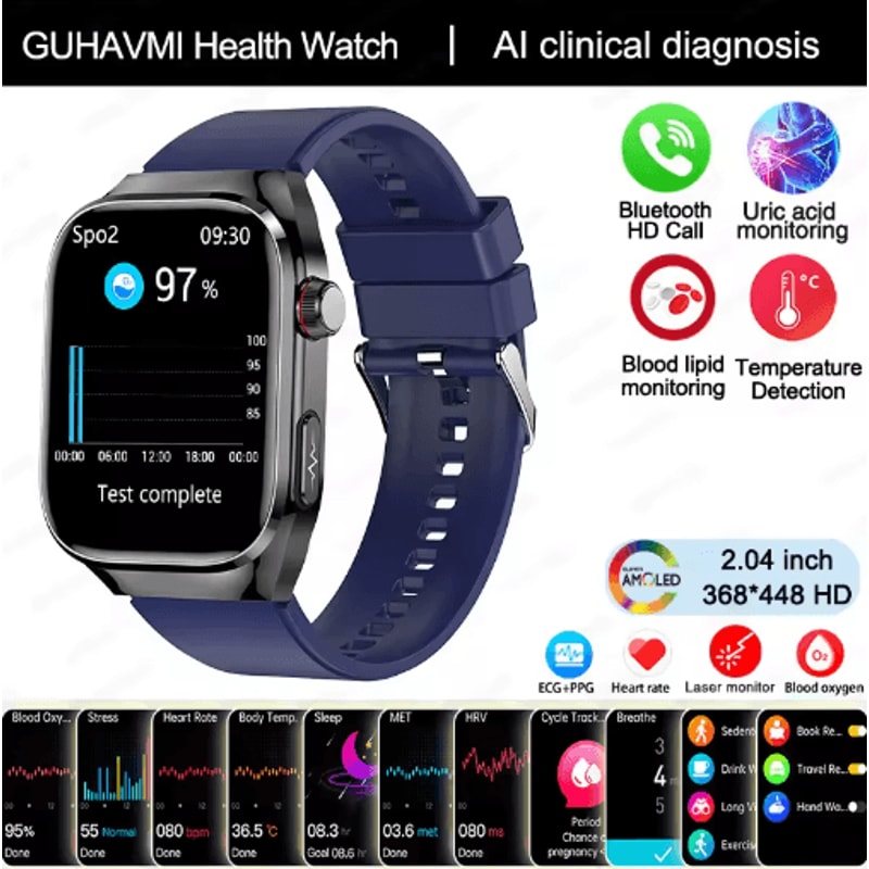 2025 Advanced Health Tracking Smartwatch ECG Blood Pressure Bluetooth Call Watch 8