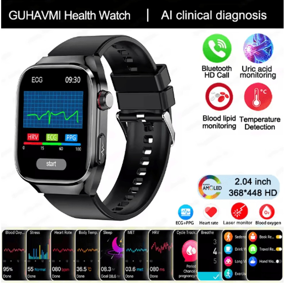 2025 Advanced Health Tracking Smartwatch ECG Blood Pressure Bluetooth Call Watch 10