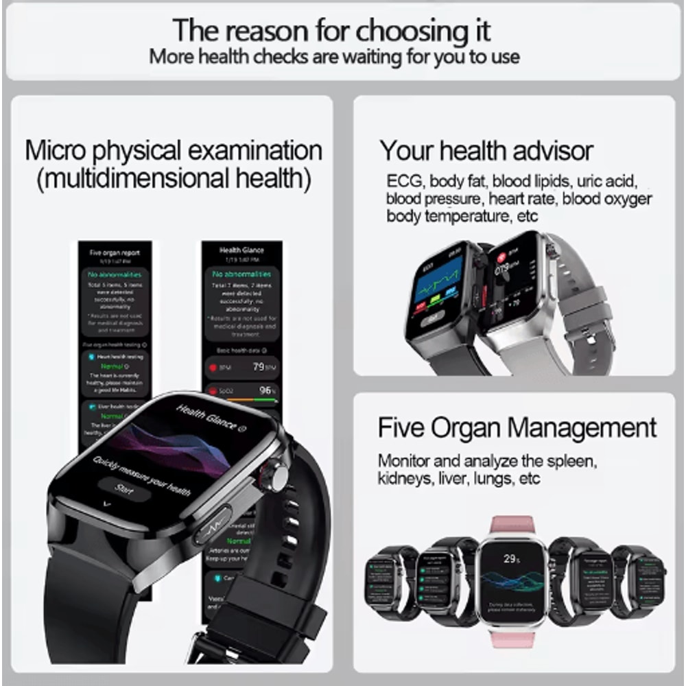 2025 Advanced Health Tracking Smartwatch ECG Blood Pressure Bluetooth Call Watch 12