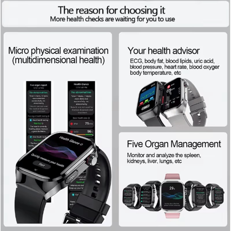 2025 Advanced Health Tracking Smartwatch ECG Blood Pressure Bluetooth Call Watch 12