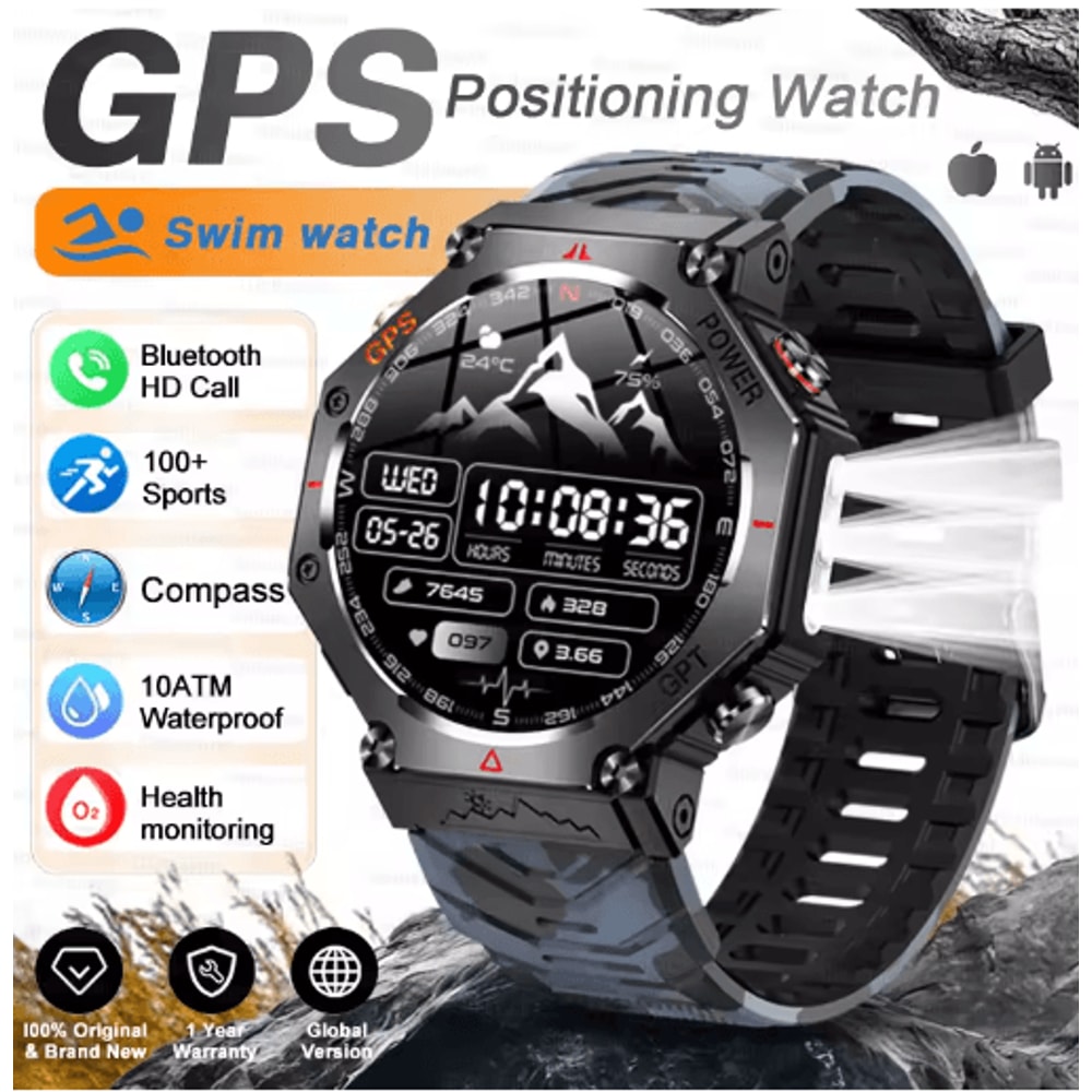 TRex 3 Ultra Military GPS Smartwatch AMOLED 10ATM Sports Watch With Call Function 13