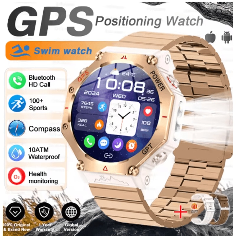 TRex 3 Ultra Military GPS Smartwatch AMOLED 10ATM Sports Watch With Call Function 2