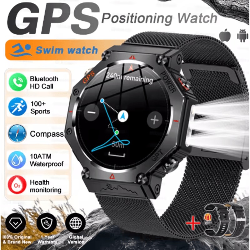 TRex 3 Ultra Military GPS Smartwatch AMOLED 10ATM Sports Watch With Call Function 7