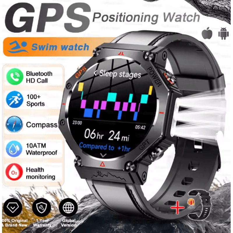 TRex 3 Ultra Military GPS Smartwatch AMOLED 10ATM Sports Watch With Call Function 9