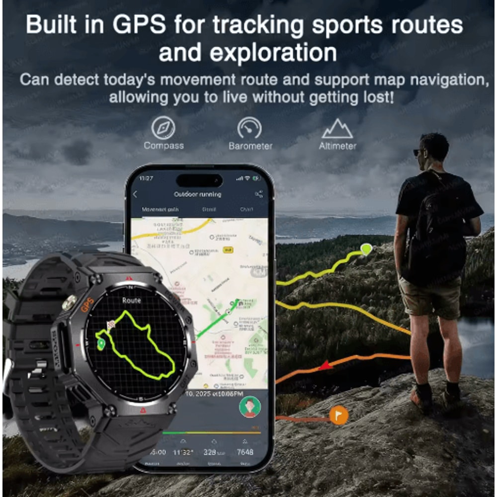TRex 3 Ultra Military GPS Smartwatch AMOLED 10ATM Sports Watch With Call Function 18