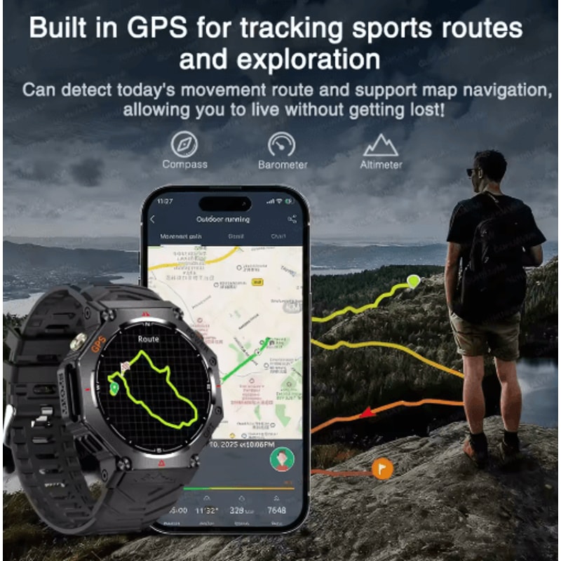 TRex 3 Ultra Military GPS Smartwatch AMOLED 10ATM Sports Watch With Call Function 18