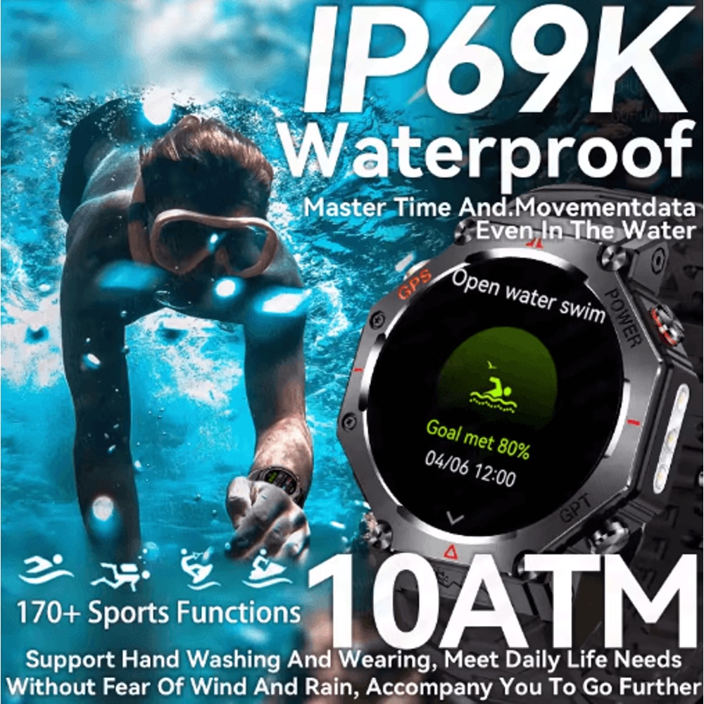 TRex 3 Ultra Military GPS Smartwatch AMOLED 10ATM Sports Watch With Call Function 19