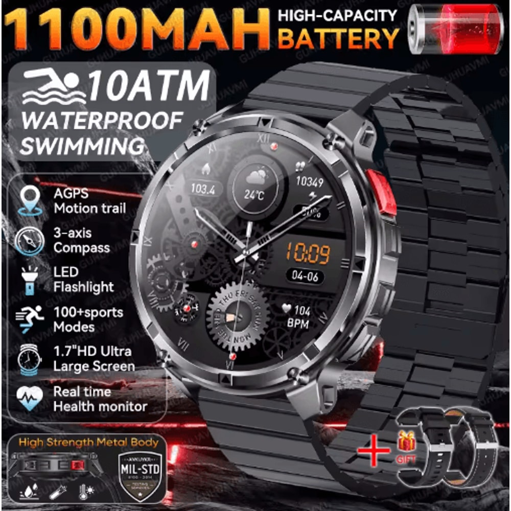 TRex 3 Pro Rugged Smartwatch Military GPS 10ATM Waterproof Power Watch 3