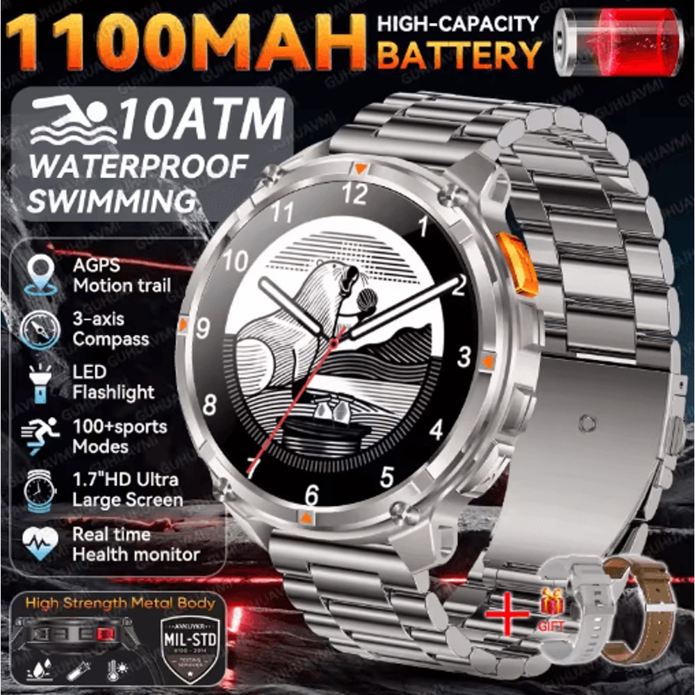 TRex 3 Pro Rugged Smartwatch Military GPS 10ATM Waterproof Power Watch 4