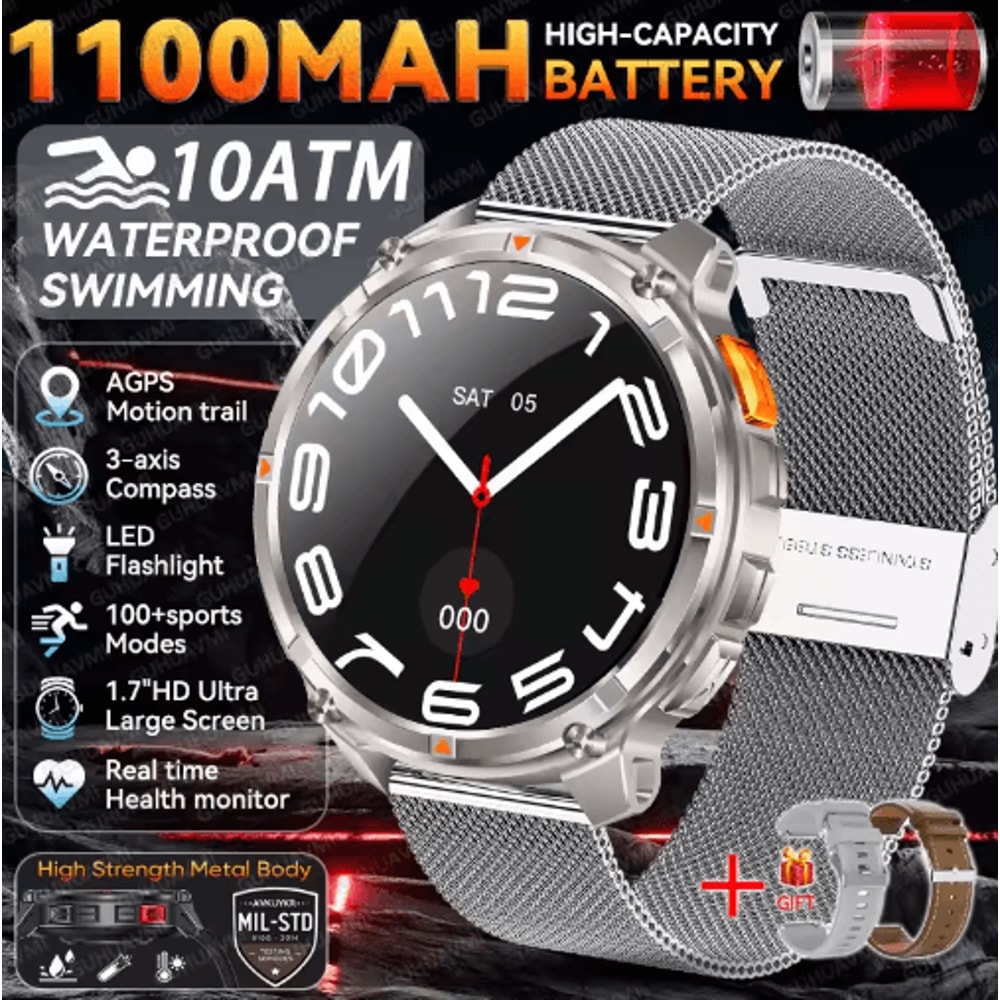TRex 3 Pro Rugged Smartwatch Military GPS 10ATM Waterproof Power Watch 6
