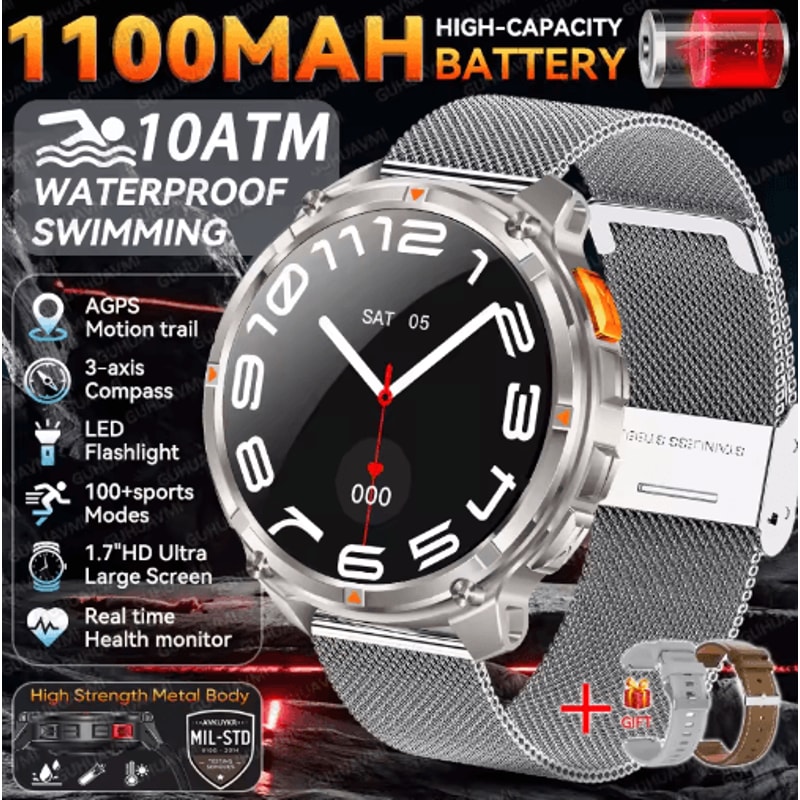 TRex 3 Pro Rugged Smartwatch Military GPS 10ATM Waterproof Power Watch 6