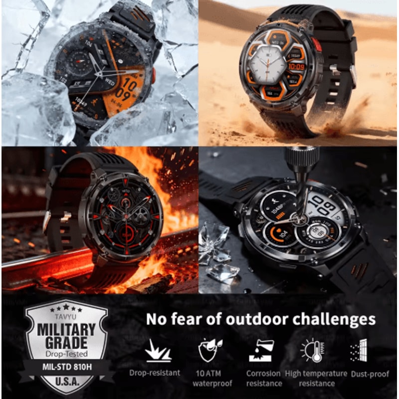 TRex 3 Pro Rugged Smartwatch Military GPS 10ATM Waterproof Power Watch 17