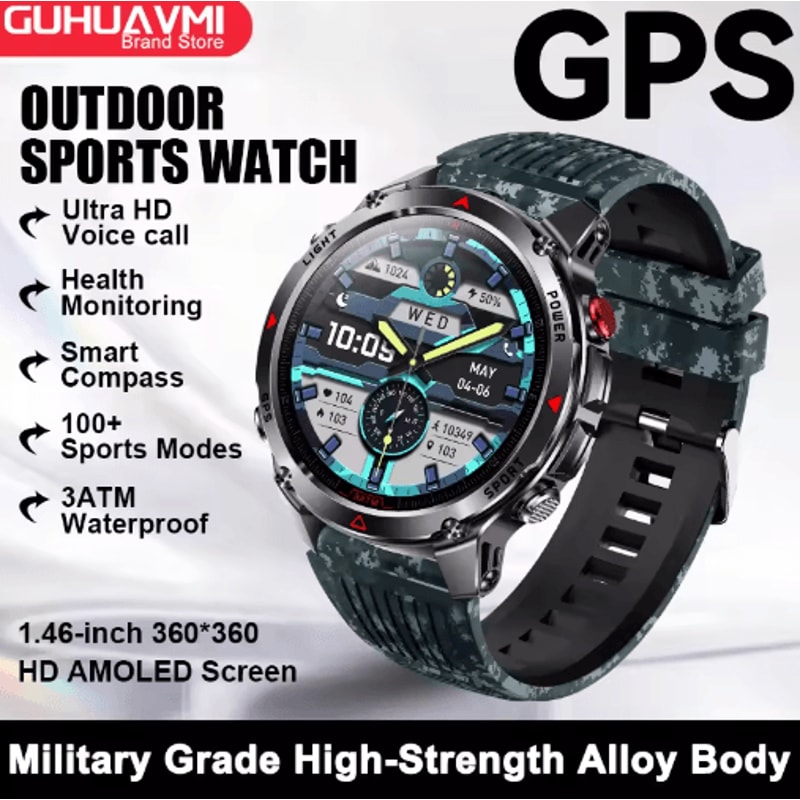 AeroTrack Pro GPS Smartwatch AMOLED NFC Calling Sports Watch 12