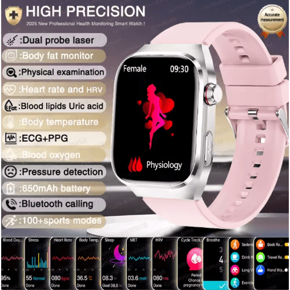 VitaSense Pro AI Health Smartwatch ECG PPG Blood Pressure Uric Acid Monitor 10