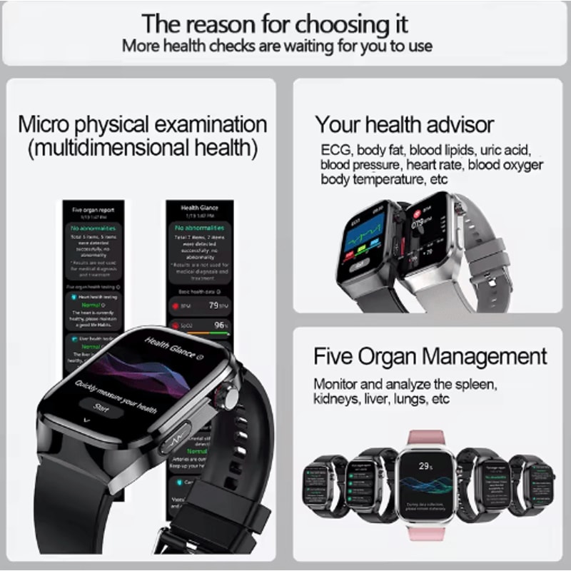 VitaSense Pro AI Health Smartwatch ECG PPG Blood Pressure Uric Acid Monitor 13
